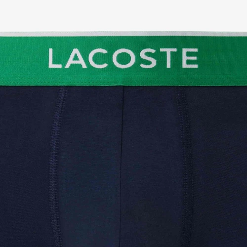Lacoste Lot de 3 boxers courts casual marine avec ceinture contrastée