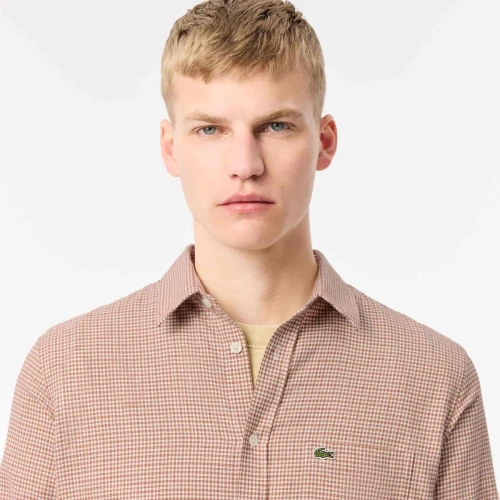 Lacoste Chemise regular fit en flanelle coton