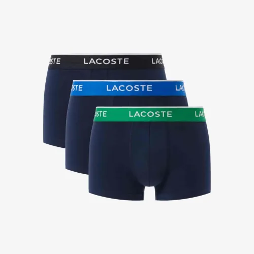 Lacoste Lot de 3 boxers courts casual marine avec ceinture contrastée