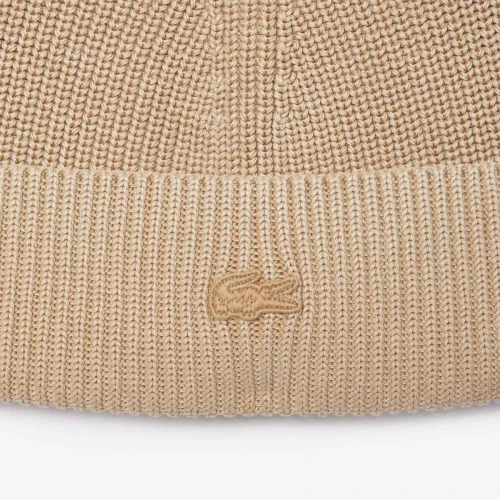 Lacoste Bonnet coton côtelé effet délavé