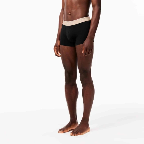 Lacoste Lot de 3 boxers courts casual marine avec ceinture contrastée