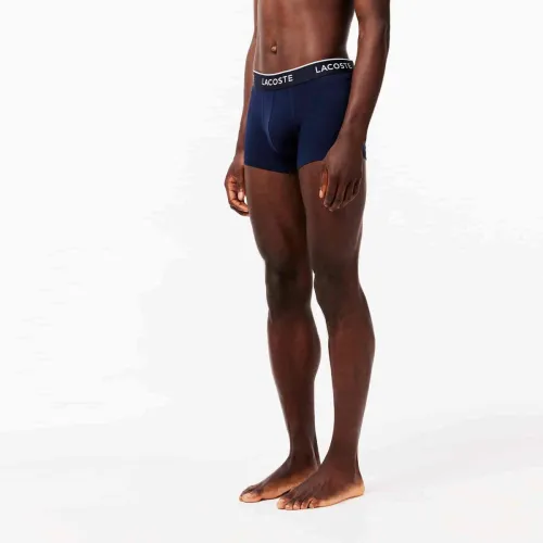 Lacoste Lot de 3 boxers courts casual marine avec ceinture contrastée