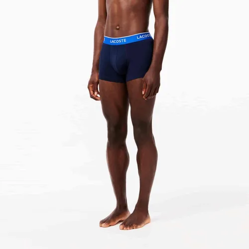 Lacoste Lot de 3 boxers courts casual marine avec ceinture contrastée