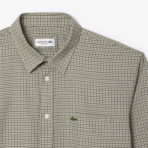 Lacoste Chemise regular fit en flanelle coton