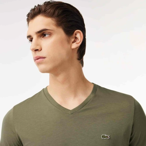 Lacoste T-shirt coton Pima léger col V