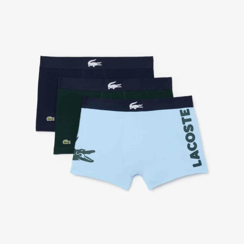 Lacoste Lot de 3 boxers courts dépareillés en coton stretch