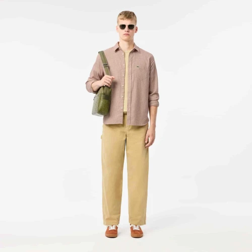 Lacoste Chemise regular fit en flanelle coton