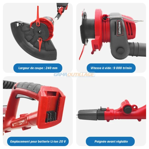 Worcraft - DEBROUSSAILLEUSE SOLO S/FIL 20V WORCRAFT