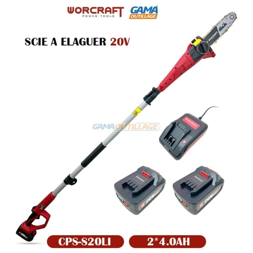 SCIE A ELAGUER 20V 2*4.0AH WORCRFT