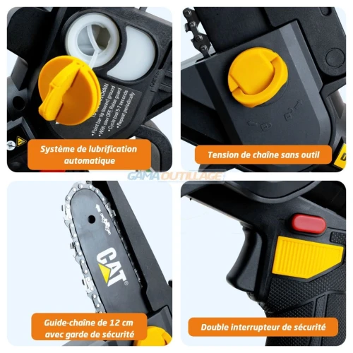 MINI SCIE A CHAINE S/FIL 18V 4.0AH CATERPILLAR