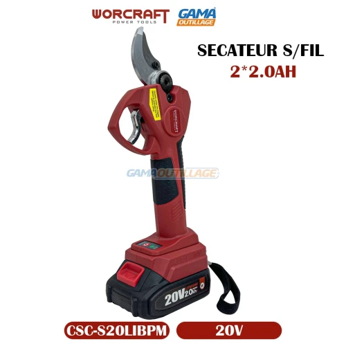 Worcraft - SECATEUR S/FIL 2*2.0AH 20V WORCRAFT