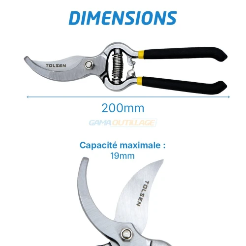 SECATEUR JARDINIER 19MM TOLSEN