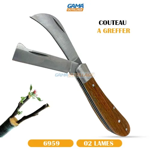 COUTEAU A GREFFER A 2 LAMES TA