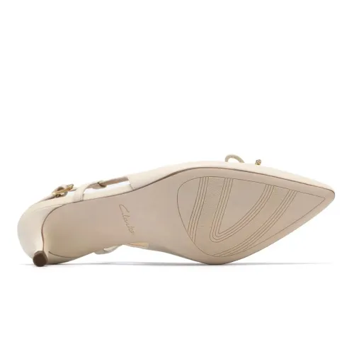 Clarks - Zarey Bow Cream Leather