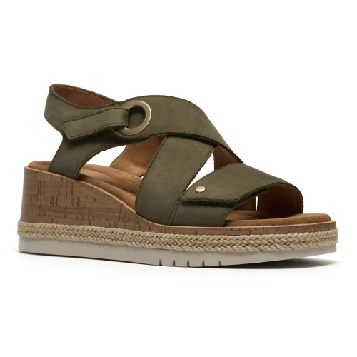 Clarks - Kidiki Sun Dark Olive Nub