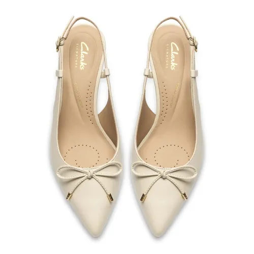 Clarks - Zarey Bow Cream Leather