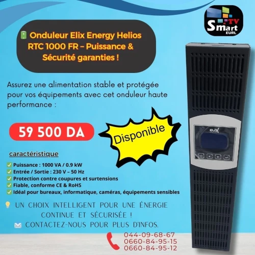 Onduleur Elix Energy Helios RTC 1000 FR  Puissance & Sécurité garanties !