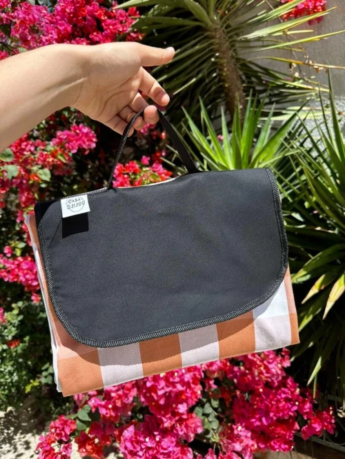 Tapis De Plage et pique-nique imperméable ,Pliable /Gris./Cappuccino .