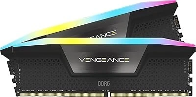 Kit de mémoire CORSAIR VENGEANCE RGB 32Go (2x16 Go) DRAM DDR5 6400MHz CL36 Noir