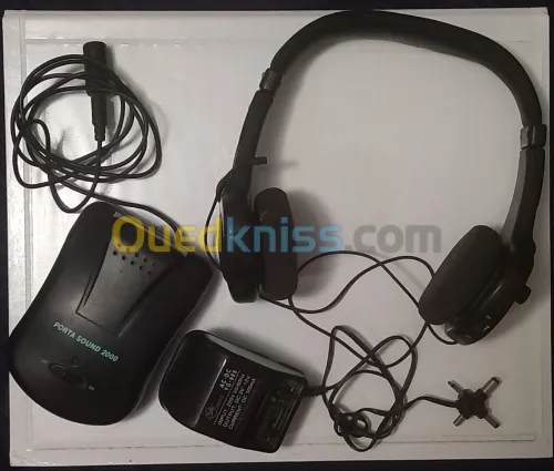 Casque audio hifi stéréo sans fil avec système de transmission mini micro + transformateur AC DC