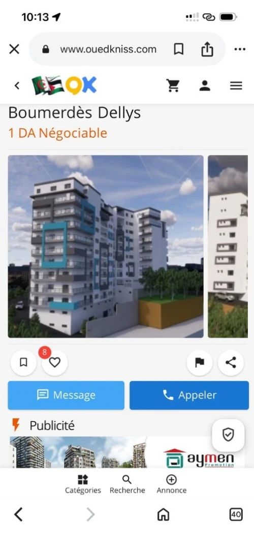 Vente Appartement F3 Boumerdès Dellys