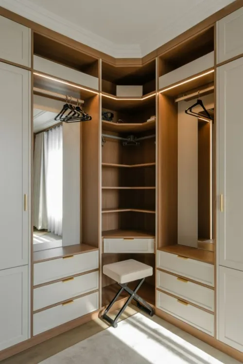 cuisine équipée sur mesure et dressing luxe مطبخ عصري مجهز كوزينة دريسينغ