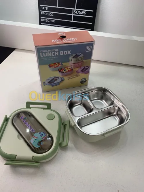 Boîte à lunch pour enfants en acier inoxydable de 1000 ml avec 3 compartiments        