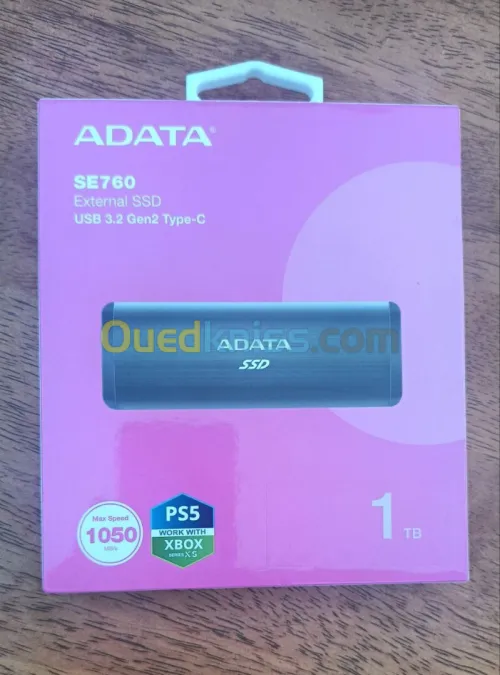 Disque Dur Externe ADATA SE760 SSD 1To avec USB 3.2 Gen 2 Type-C