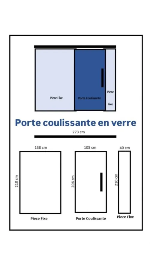 Porte coulissante en verre , باب محل