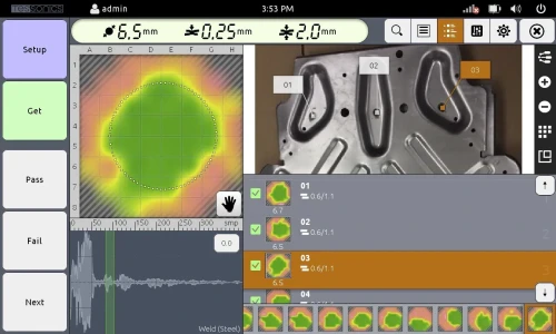 Détecteur de défauts à ultrasons 3D (CND/NDT) Contrôle qualité soudures points et liaisons adhésives