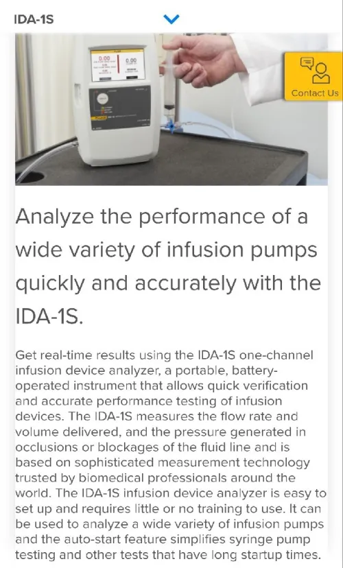 Testeur Analyseur de Perfusion Fluke biomedical IDA-1S