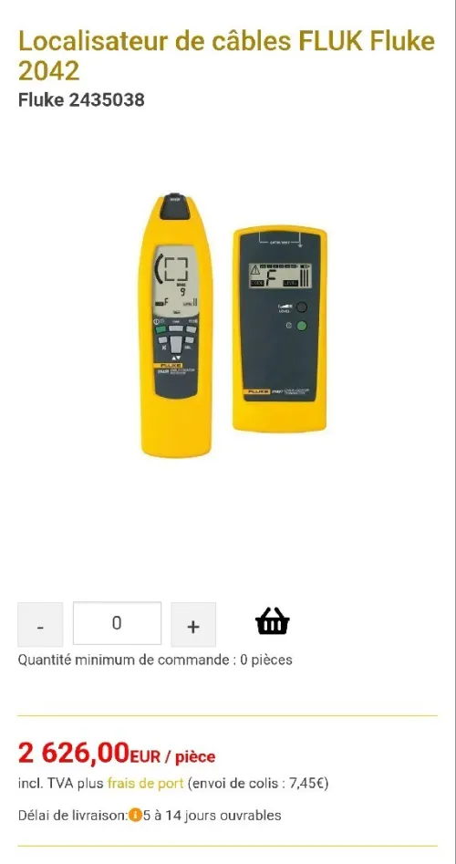 Localisateur de câbles Fluke 2042 (transmetteur + récepteur)