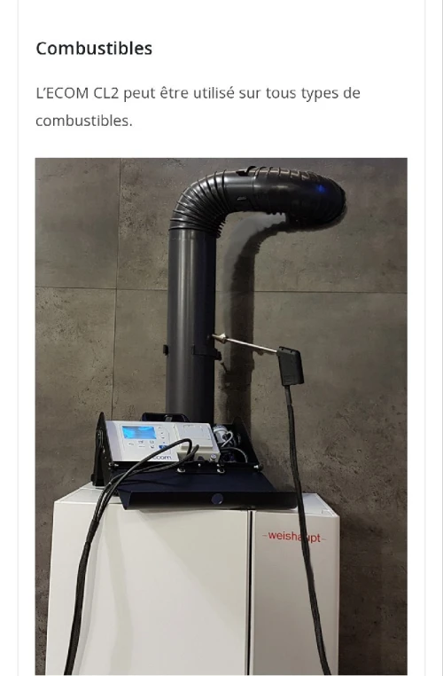 Analyseur de Combustion ecom CL2 pour Chaudières Gaz et Fioul avec Imprimante Thermique Intégrée