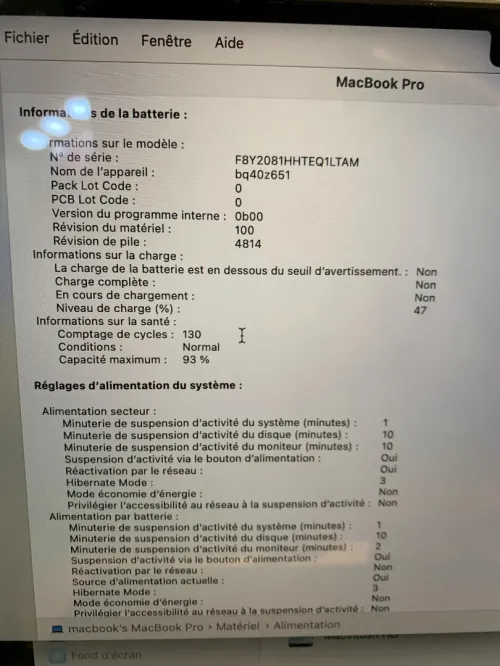 Mac book pro 2021 14" M1 pro 16 g 512g ssd cycle 128 libire officiel état 9/10 nght sghar f le coin