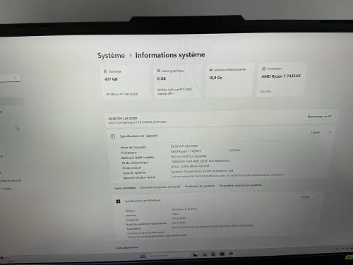 ASUS TUF A17 Gaming RYZEN 7 7435HS RTX 4050 6GB 16GB 512GB 144Hz