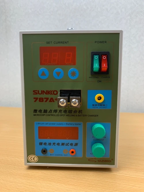 Soudeuse par points / Soldering station SUNKKO 787A (18650 batterie au lithium test et charge) 2in1