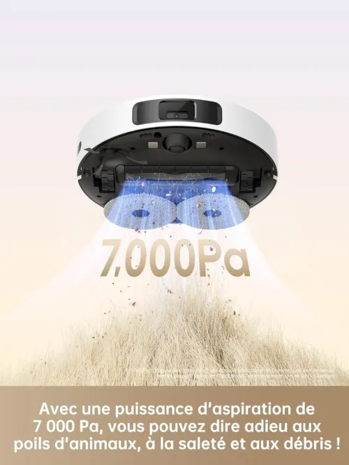 dreame Robot Aspirateur Laveur L10s Plus - Aspiration de 7000Pa-Vidage Automatique-Autonomie 1h45min