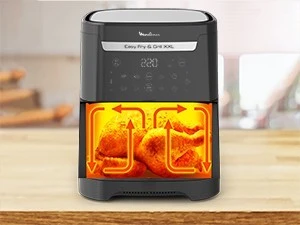 Friteuse sans huile moulinex XXL + gril, 6,5 L,8 programmes, Grill XXL EZ801810 - 1800w