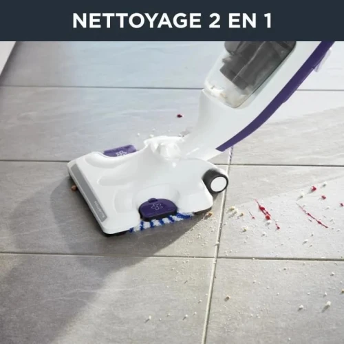 balai ASPIRATEUR VAPEUR rowenta 2EN1- 1500W - BLANC/VIOLET RY7731WH