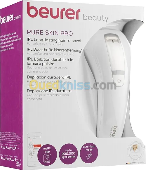 Beurer IPL Pure Skin Pro Epilateur à la Lumière Pulsée - 200 000 flashes - corps et visage - IPL5500