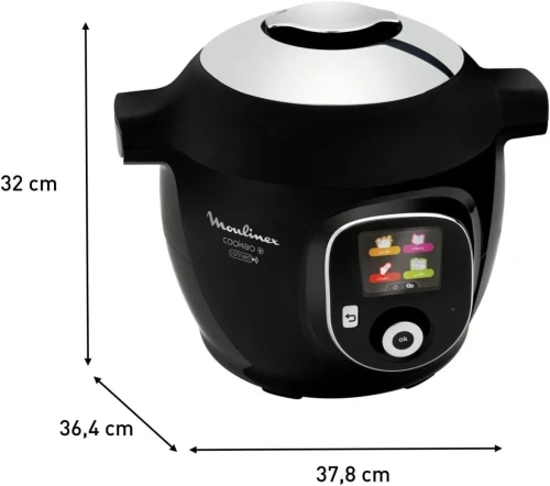 Moulinex COOKEO+ CONNECT MULTICUISEUR INTELLIGENT 6 PROGRAMMES, 200 RECETTES 6L NOIR CE867810