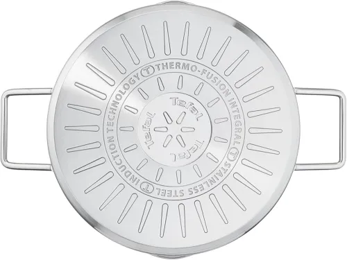 TEFAL Nordica Batterie de cuisine 6 pièces FAITOUT 18/20/24 cm en inox + Couvercles verre -H852S655