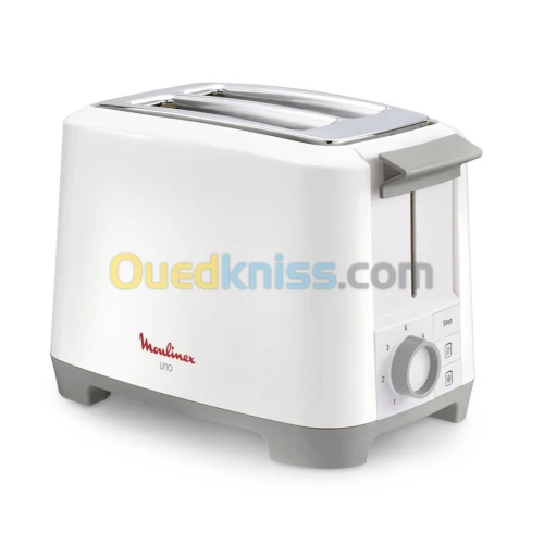 Grill pain moulinex UNO 2 FENTES GRIS ET BLANC 800w LT140110