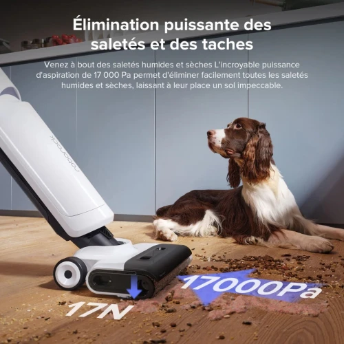 Balai Aspirateur laveur sans fil Roborock Flexi Lite-17000pa - 40 min autonomie - flexible-Écran LED