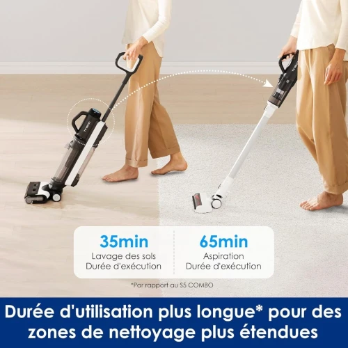 Aspirateur Laveur tineco FloorOne Switch S6 sansFil 5en1,Autonomie 35min-Séchage 5Min-AutoNettoyage