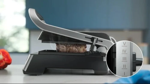 Grille-viande / panineuse Philips 5000 series HD6301 - Ouverture 180 dégrées -électrique - noir -2200W