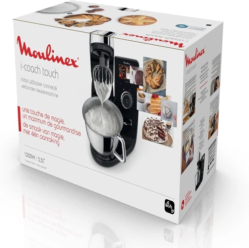 Moulinex Robot pâtissier, petrin -Bol inox 5.5 L, 8 programmes - Coach QA900810- 1200 W