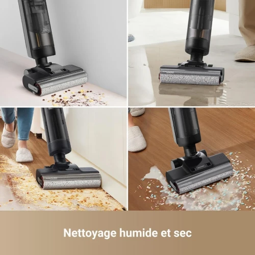 DREAME H12 Pro Ultra Aspirateur Eau et poussière, Autonomie 35min, Aspiration 16 kPa, Brosse 2 Bords