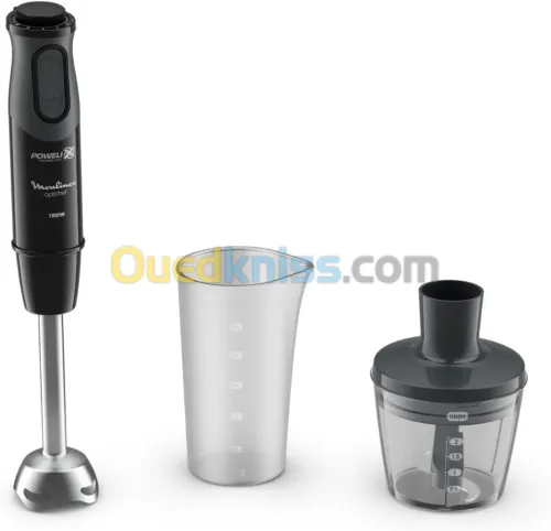 Moulinex Bras mixeur plongeant Optichef - 1000W, 10 vitesses, Hachoir de 500 ml - DD641810 Noir
