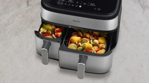 Friteuse sans huile Philips Airfryer NA555/00 Série 5000 double panier 9L-2750w-Écran tactile avec 12 préréglages